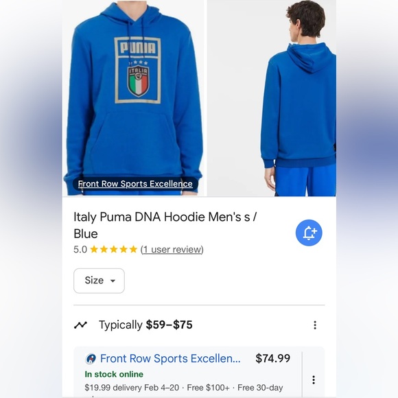 Puma Italia FIGC Blue Hoodie - Picture 6 of 6